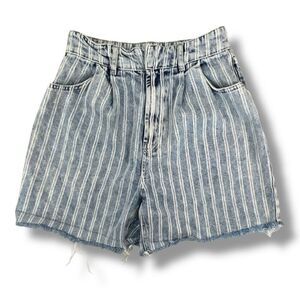 Free People Dogtown Pleated Stripes High Rise Shorts Size 29